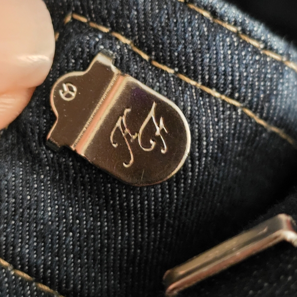 St. John Wide Leg Dark Wash Denim Pants Size 4 - Picture 4 of 8